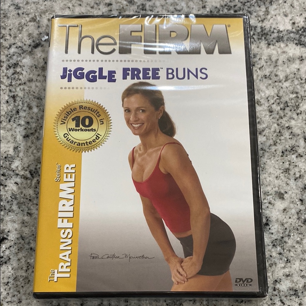 The FIRM Jiggle Free Buns Workout DVD - Red Top, Black Shorts